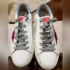 Woman White and Gray Sneakers